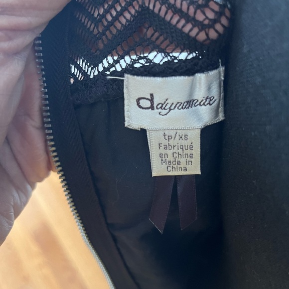 DYNAMITE Black Lace Flare Mini Dress - Picture 6 of 6